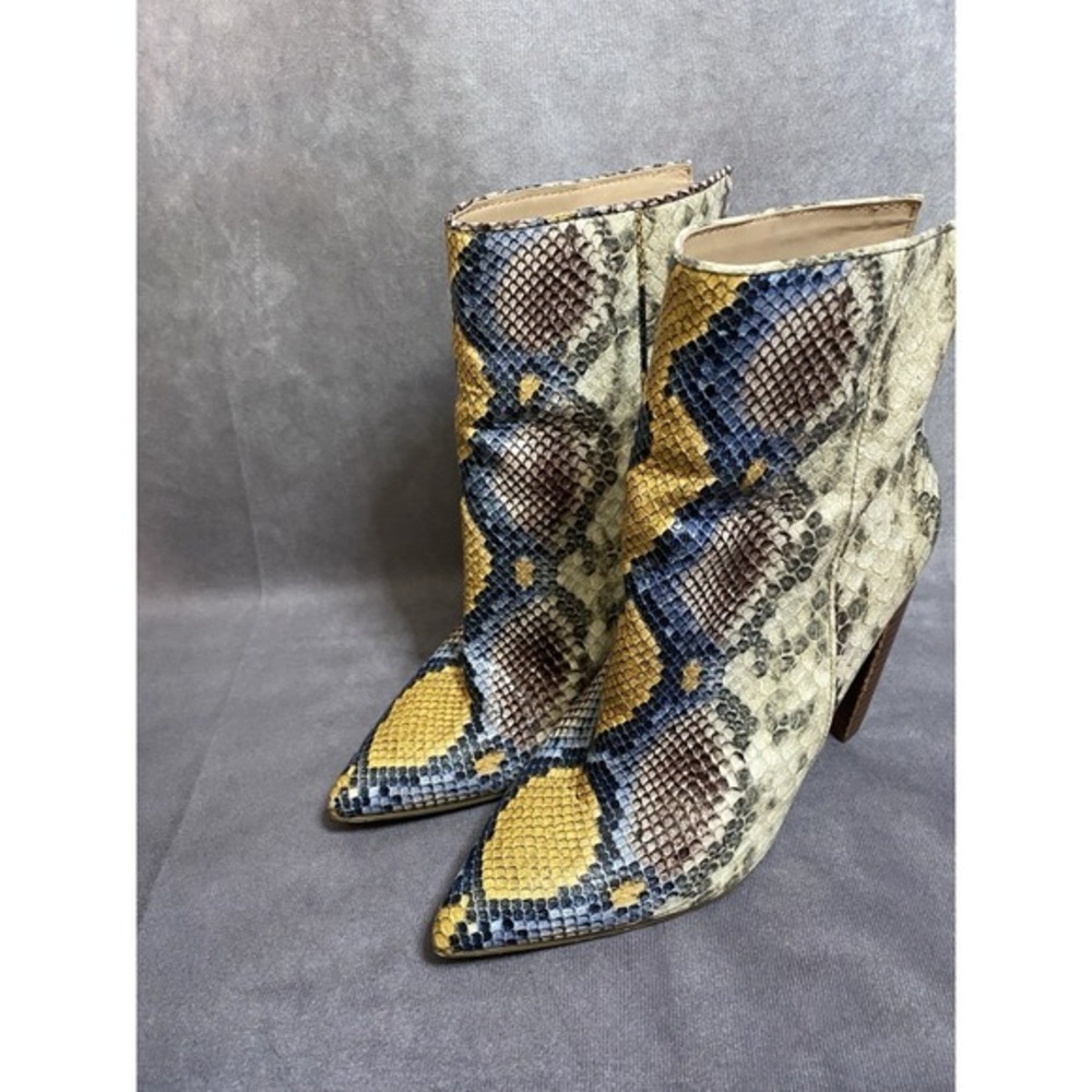 Steve Madden Size 8.5‎ Rookie Bootie Boots Snakeskin Animal Print Boho Festival
